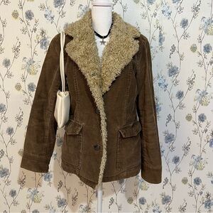 Brown Shearling-Lined Women's Jacket